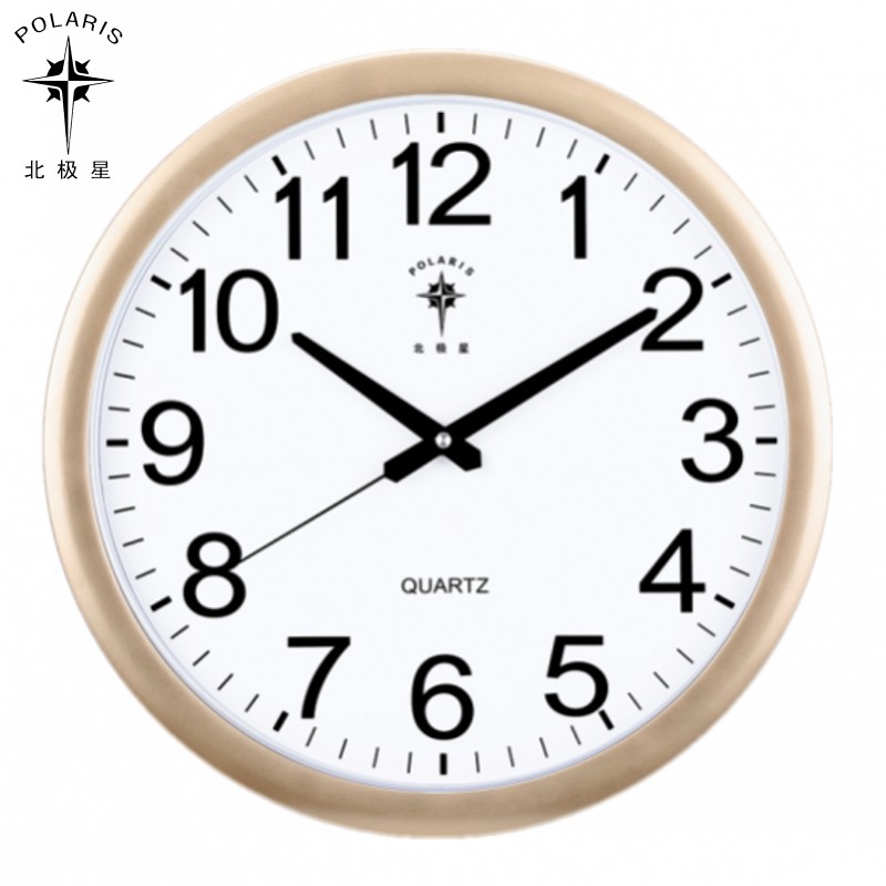 北极星中式客厅电子时钟万年历挂钟家用静音时钟简约现代石英钟表