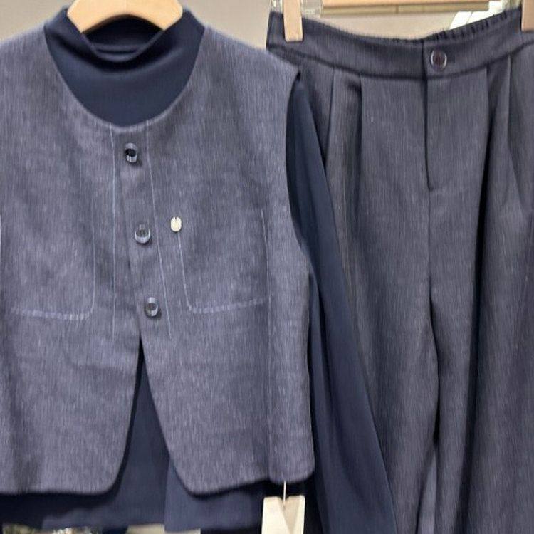 衣尚美6032H小艺欧货女装2026春季无袖马甲半高领T恤阔腿裤三件套,淘宝优惠券,粉丝福利购,淘宝优惠卷