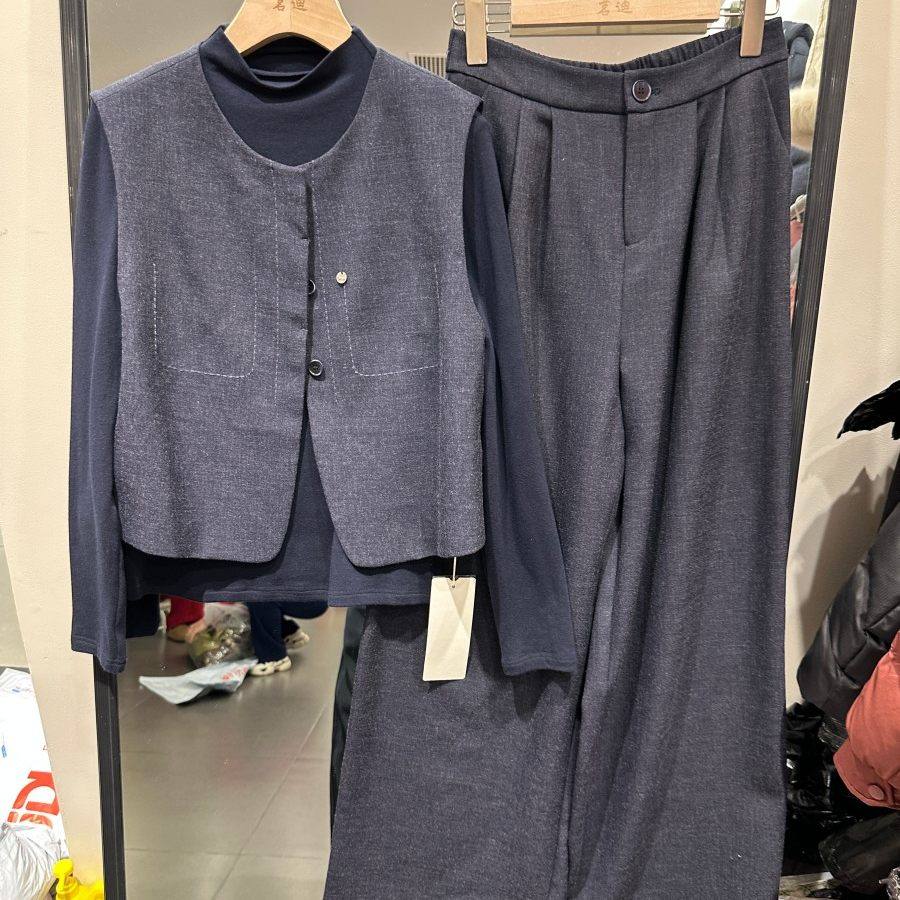 衣尚美6032H小艺欧货女装2026春季无袖马甲半高领T恤阔腿裤三件套,淘宝优惠券,粉丝福利购,淘宝优惠卷