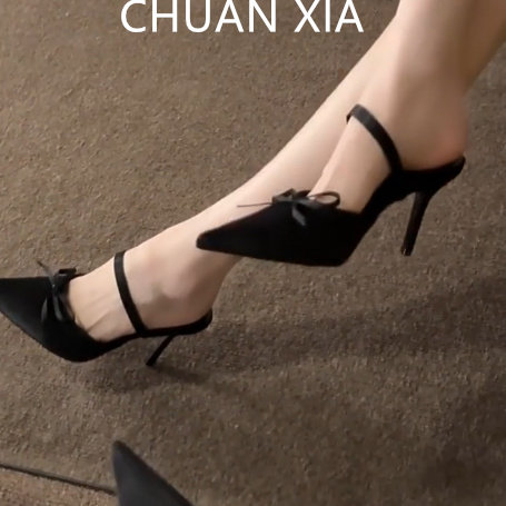 羊皮版~法式绝美细跟凉拖鞋女真皮尖头细跟高跟鞋仙女风浅口单鞋,淘宝优惠券,粉丝福利购,淘宝优惠卷