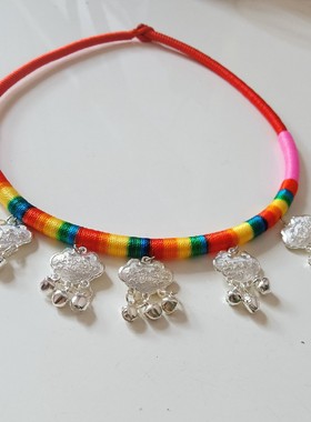 编织项链民族风铃铛长命富贵锁