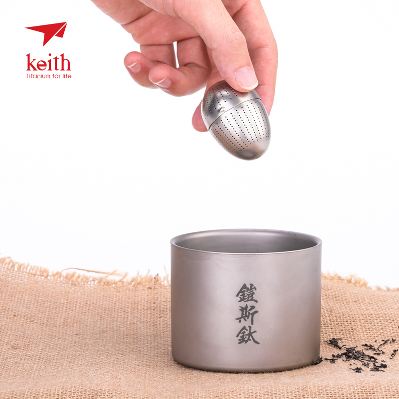 keith Mi3920铠斯钛茶叶蛋内置茶滤 花茶漏 泡茶器具纯钛过滤便携 - 图0