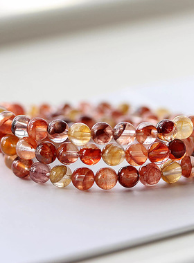 天然胶花水晶手链锦鲤水晶手链