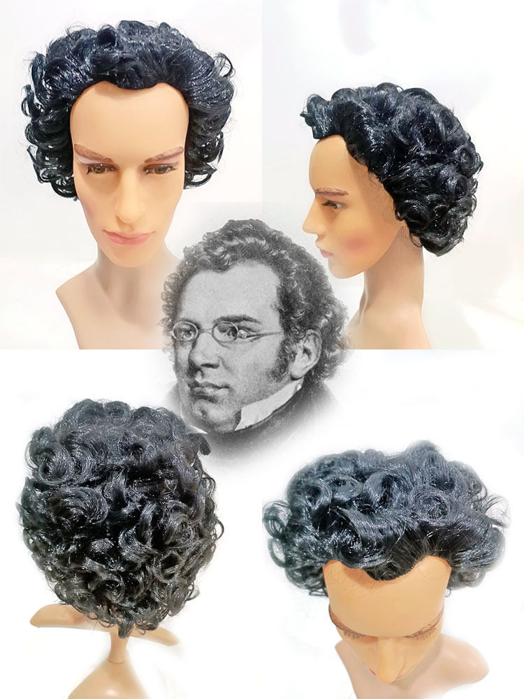 歌曲之王舒伯特同款短卷假发非洲小曲卷卷舞台表演抖音假发高温丝,淘宝优惠券,粉丝福利购,淘宝优惠卷