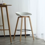 Дизайнерский сплошной деревянный стул Ins net ret modern simple bar wreat 榉 榉 设计 nordic bar High Stool