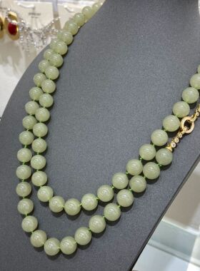 冰种晴水玉髓项链12M女款湖水绿