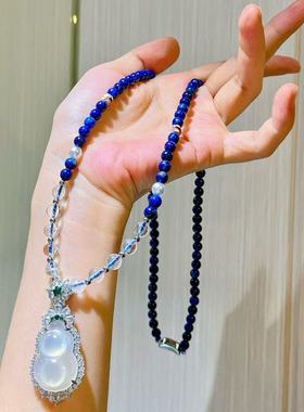 锁骨链新款高品质天然青金项链