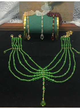 欧玛拉圆珠链新款欧美潮流绿项链