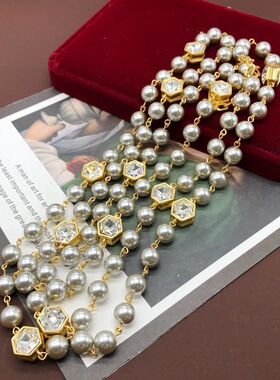 人造水晶竹节链宫廷风镀真项链