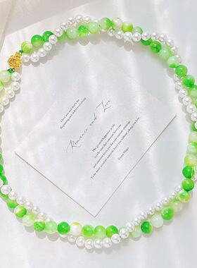 绿意盎然高品质绿色石英岩石天然