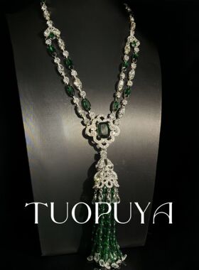 合金新款vintage中古满钻项链