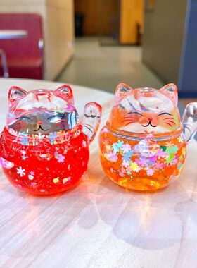 新年爆款流沙入油招财摆件爆闪亚