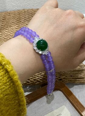 风小众气质饰品天然紫水晶6M手链