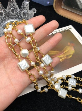 饰品养殖珍珠项链长款扫肩耳环套