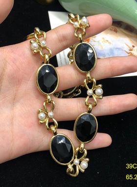 复古vintage饰品高级设计黑色宝