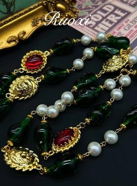 若曦vintage复古琉璃狮子头玻璃