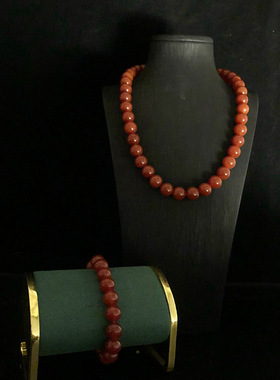 青岛饰品红玛瑙串珠项链弹力手链