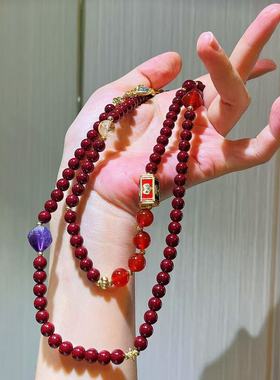 高品质复古新年红施家珍珠天然紫