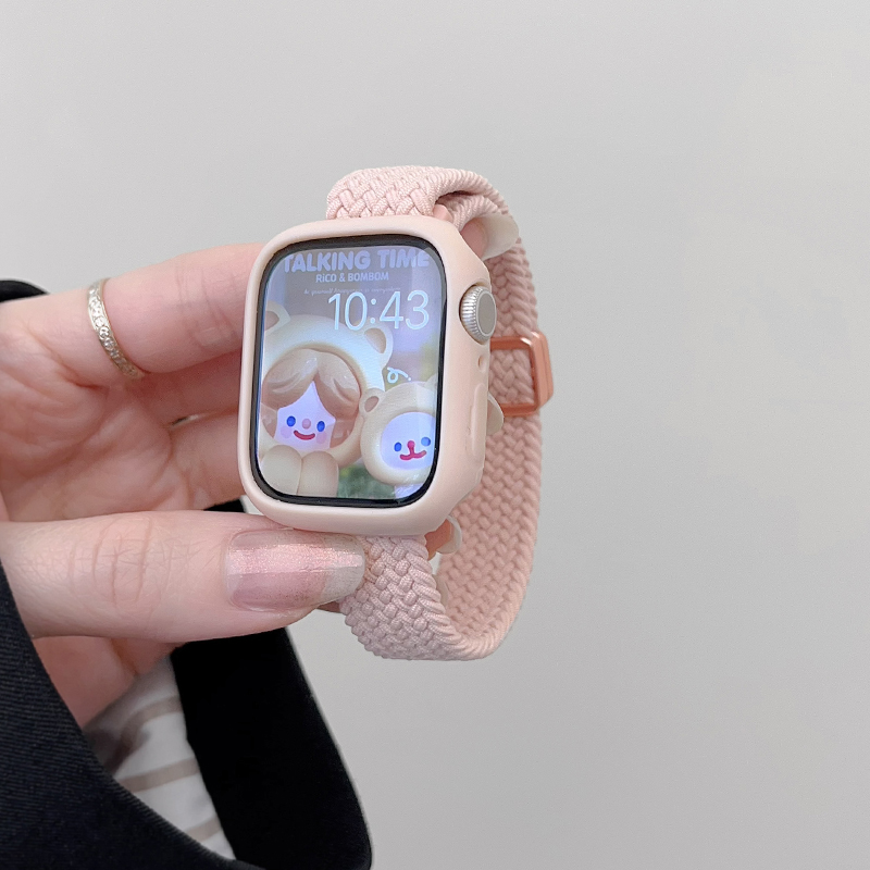 JUNMI适用于苹果手表iwatch s9表带小蛮腰弹力磁吸折叠扣款apple watch654321se代尼龙回环女款舒适透气细 - 图0
