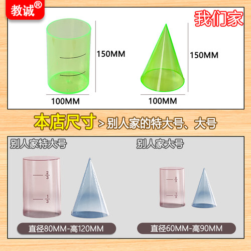 教诚小学数学圆柱体圆锥体积比推导演示器六年级教具学具模型套装 - 图2