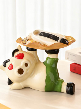 入户钥匙收纳摆件家居装饰品爱心小猪客厅置物送朋友乔迁礼品