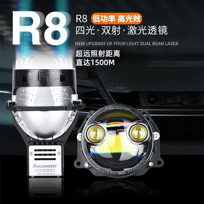 Aozoom R8 Double BiLaser Headlight Retrofit Projector Lens, 41 OFF