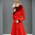 2019 áo khoác len phổ biến nữ mùa đông khí chất mới của phụ nữ phần siêu dài trên đầu gối áo khoác len gió Hepburn màu đỏ - Áo khoác dài ao khoac len Áo khoác dài