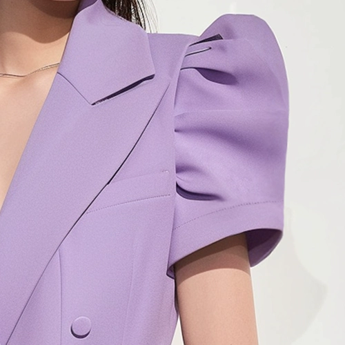 AUI Сиреневый дизайнерский летний пиджак классического кроя, платье, летняя приталенная юбка в складку, тренд сезона