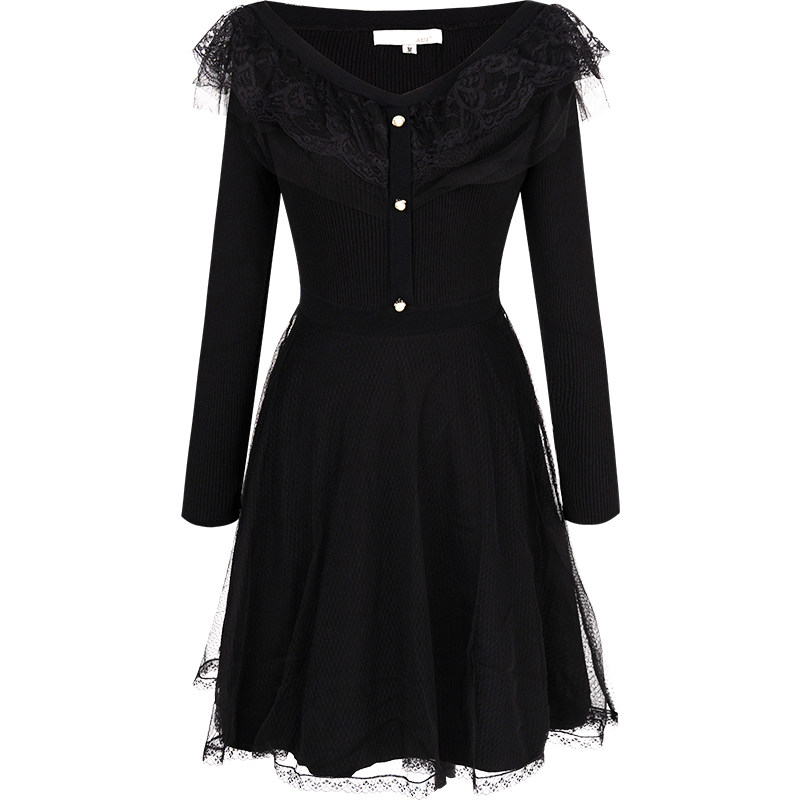 欧洲站一字肩秋冬2020年春装连衣裙 aui连衣裙