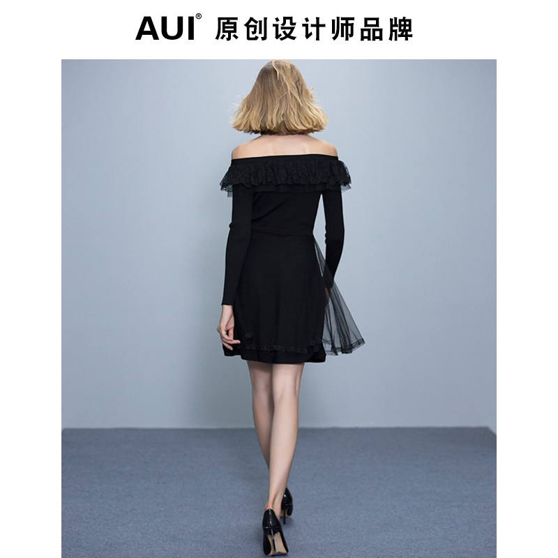 欧洲站一字肩秋冬2020年春装连衣裙 aui连衣裙