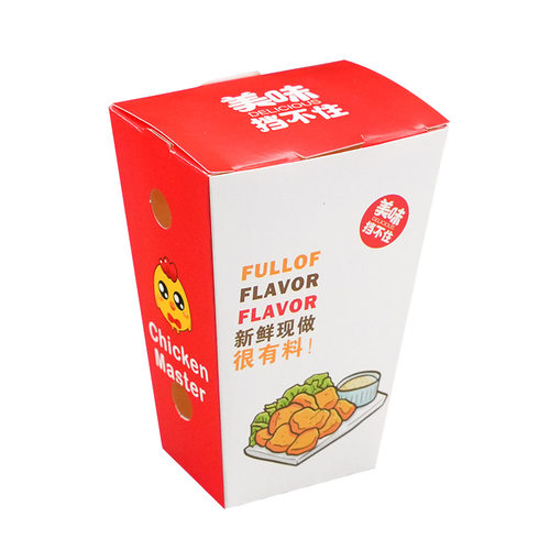 免折叠鸡米花打包盒一次性薯条盒子外卖小吃鸡块纸盒商用定制包邮 - 图3