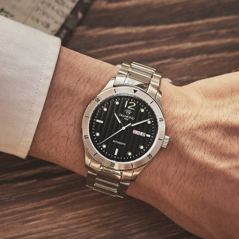 上海钻石全自动时尚国表防水机械表 钻石手表国产腕表