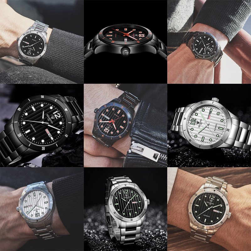 上海钻石全自动时尚国表防水机械表 钻石手表国产腕表