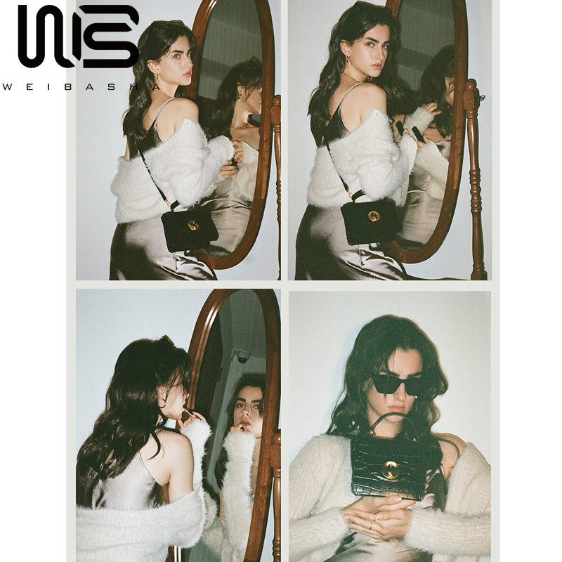 秋冬小众2021新款潮手提包真皮包包 微芭莎女士包袋