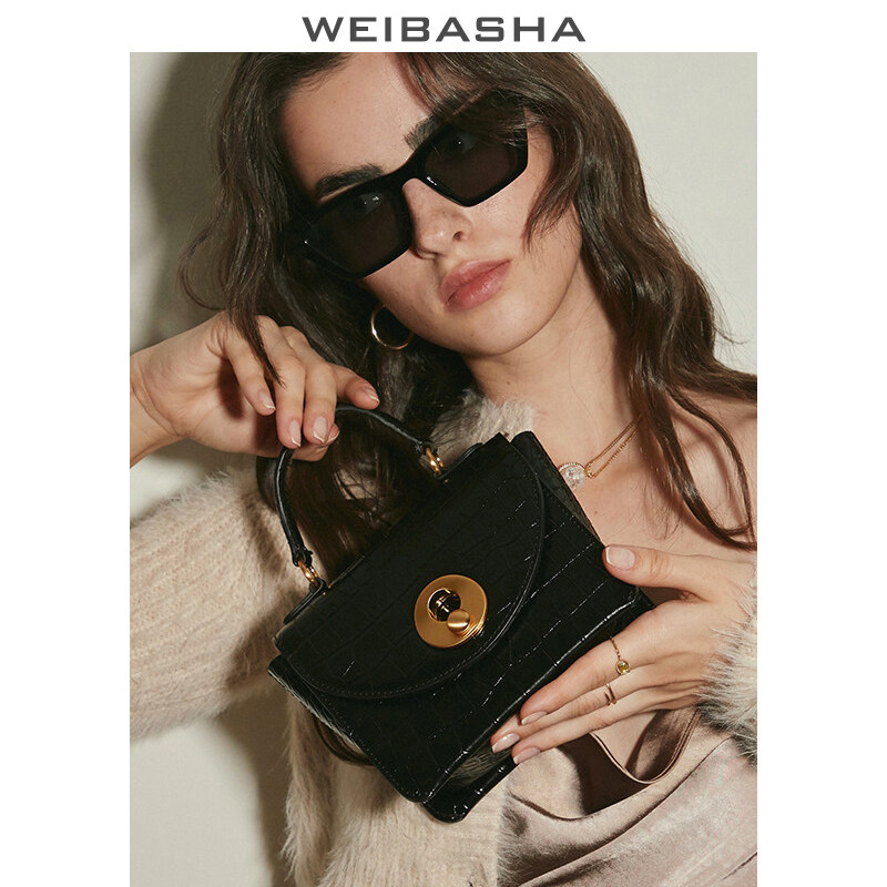 秋冬小众2021新款潮手提包真皮包包 微芭莎女士包袋