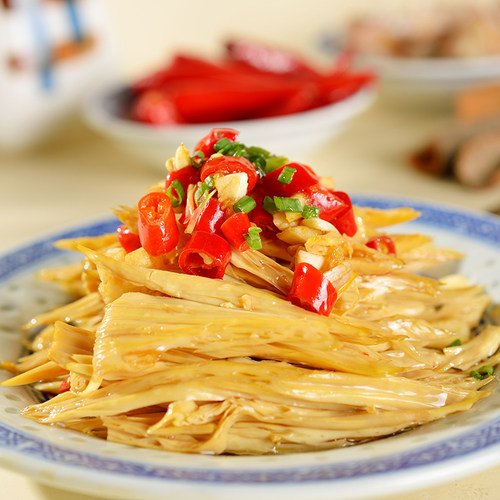 5斤腐竹段干货头层纯正特产自制手工腐竹段火锅食材豆皮条商用 - 图1