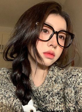 馨帮帮黑框方形显脸小防蓝光眼镜