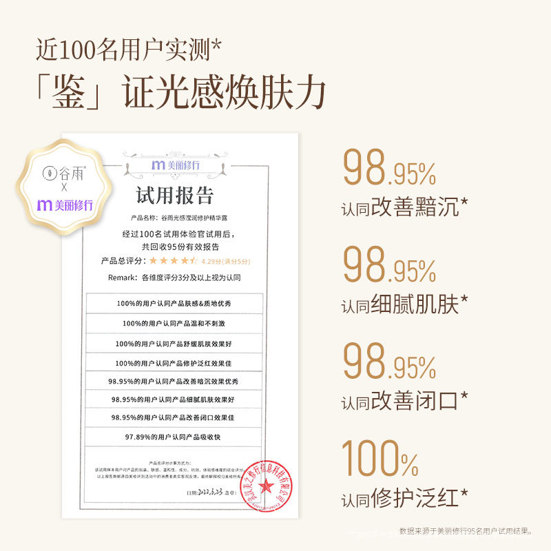 谷雨光感水修护精华水保湿爽肤水 谷雨化妆水/爽肤水