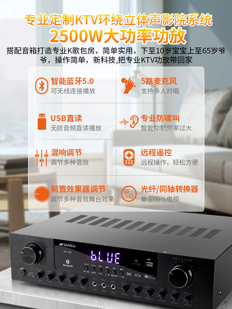 sansui /山水sp9家用k歌专业ktv 硕奇电器KTV/卡拉OK音箱