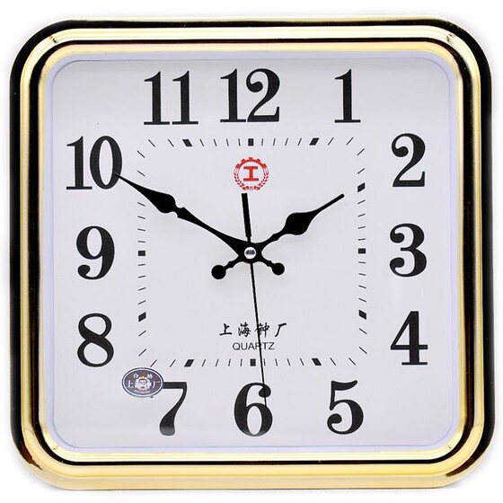 Shanghai Clock Factory 14-inch silent large wall clock living room office modern simple quartz clock wall hanging watch clock