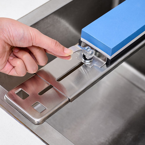 不锈钢磨刀石固定支架家用水槽磨刀架可调节防滑架子快速磨刀神器 - 图0