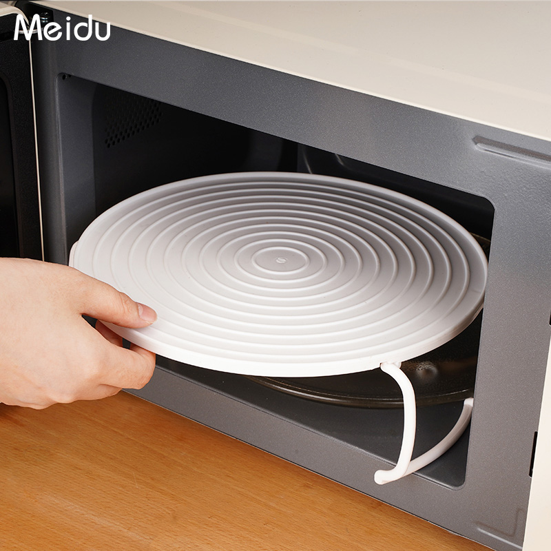 微波炉双层加热架家用多层蒸架支架厨房万能蒸格加热托盘置物架子 - 图0