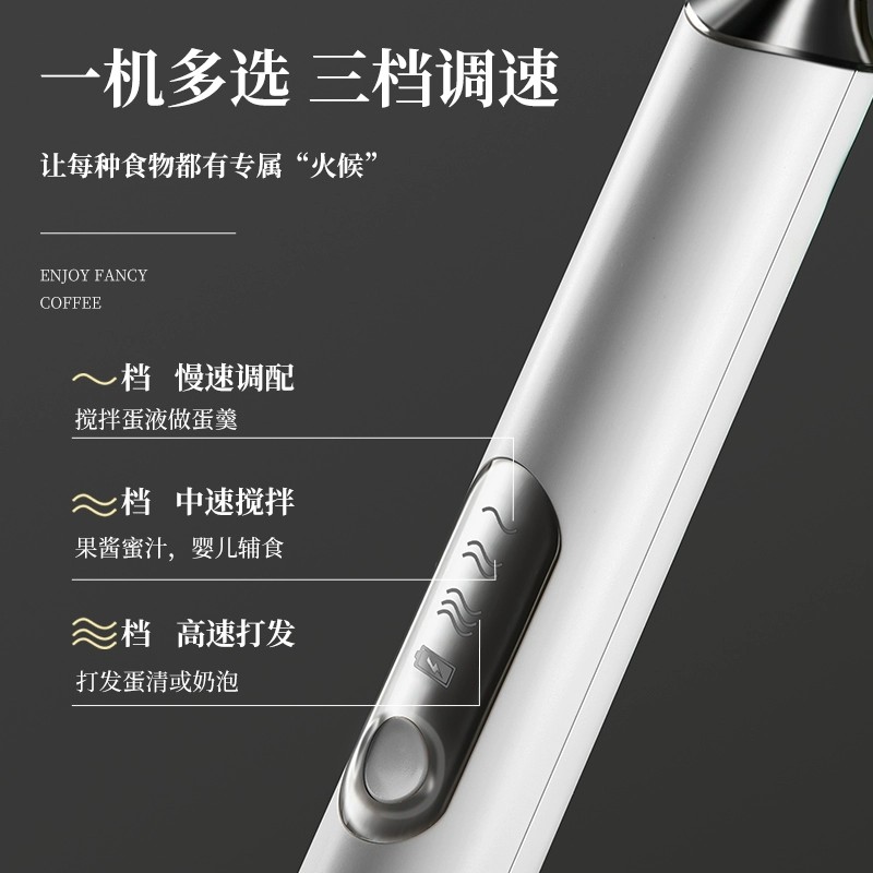 咖啡打泡器搅拌棒奶泡机电动迷你型打蛋器奶盖打发器打奶泡器-图1