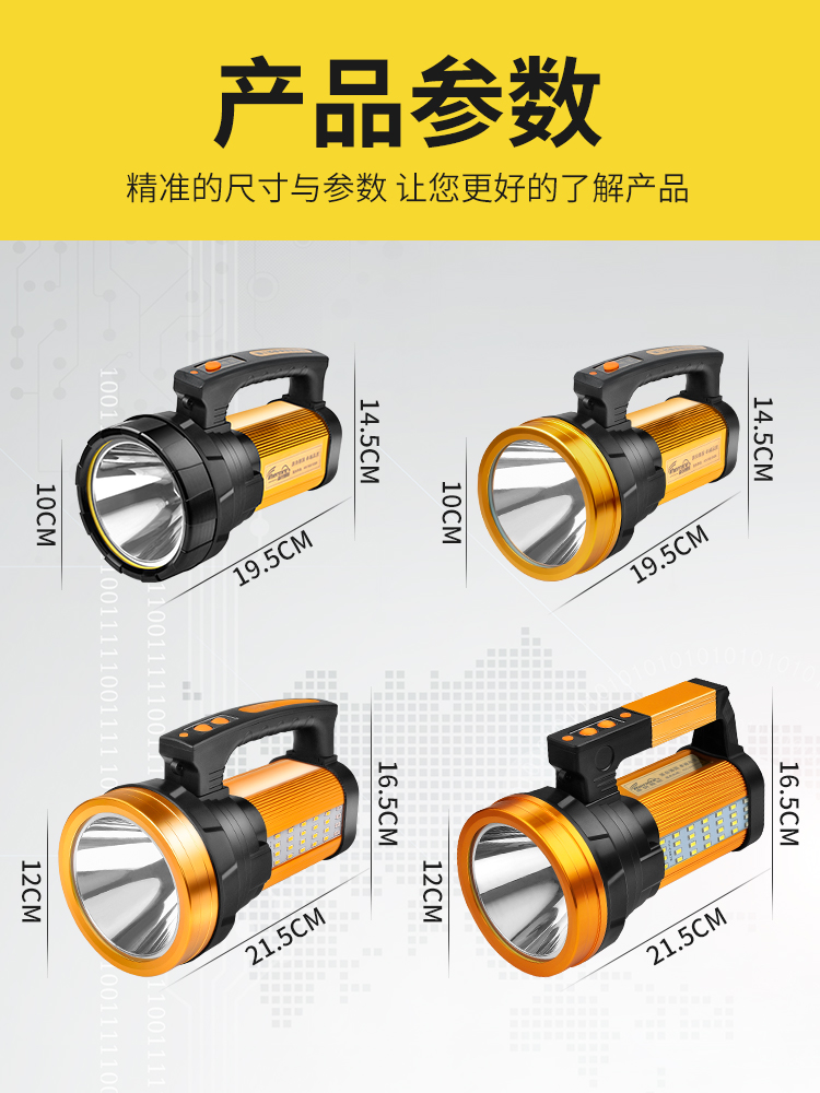 thermarest手电筒强光可充电户外远射家用应急照明巡逻手提探照灯