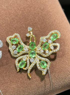 925银镶天然沙弗莱吊坠 石尺寸4*5mm小清新精致优雅沙弗莱吊坠