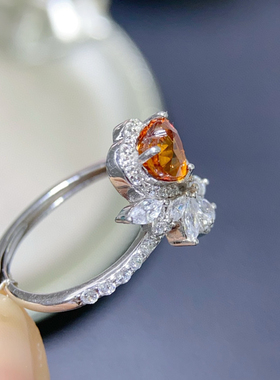 天然芬达戒指女款情人节礼物即刻寻宝天然宝石珠宝定制彩宝