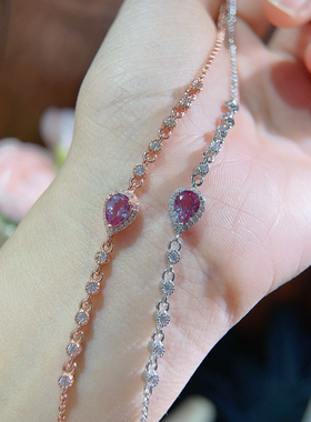培育宝石亚历山大手链晶体通透艳丽如火戒面5*7mm925银精工镶嵌