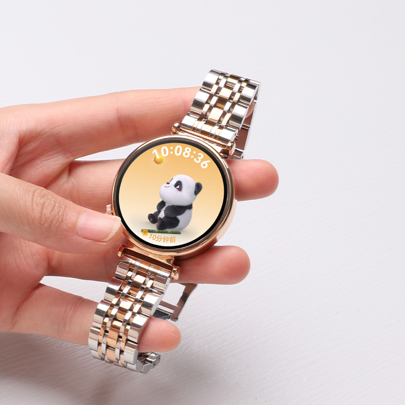 适用华为GT5表带GT6手表小蛮腰七珠钢表链gt4智能gt5Pro42mm新款Watch5金属不锈钢替换腕带时尚高级女士41mm - 图0