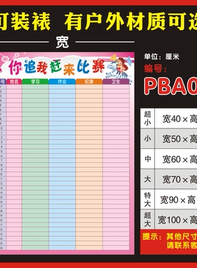 中小学可擦写教室光荣榜评比栏
