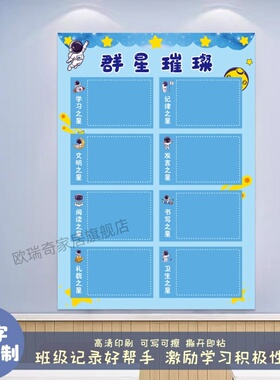 班级之星墙贴定制每周月学习进步小学生风采教室装饰文化布置神器